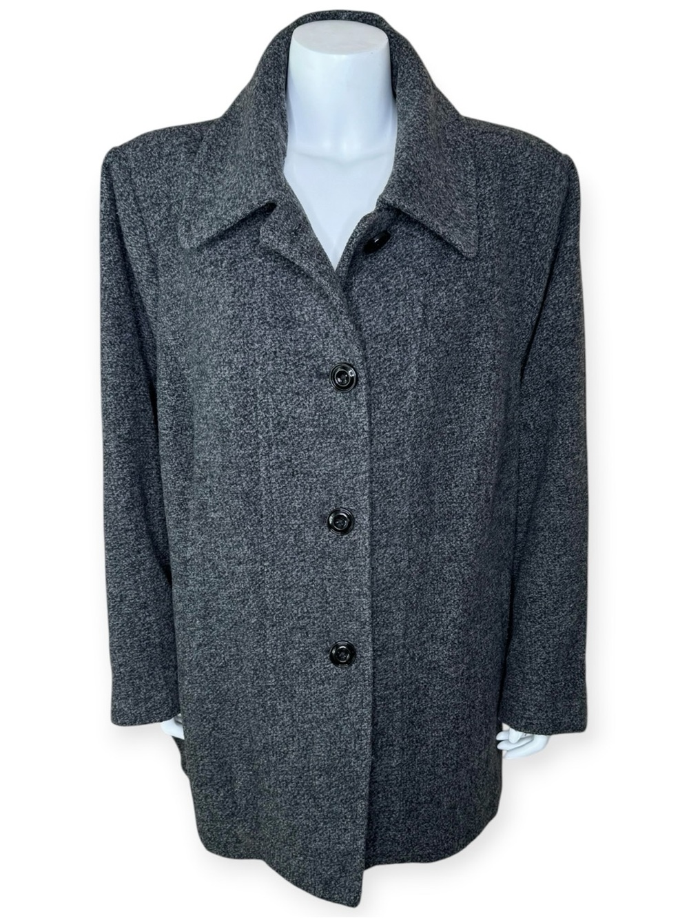 London Fog Wool Blend Peacoat Coat Jacket 3X Button Front Collared Lined Pockets